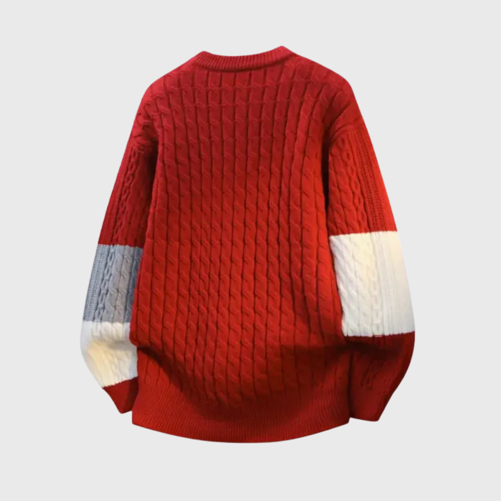 Men’s Patchwork Knitted Sweater