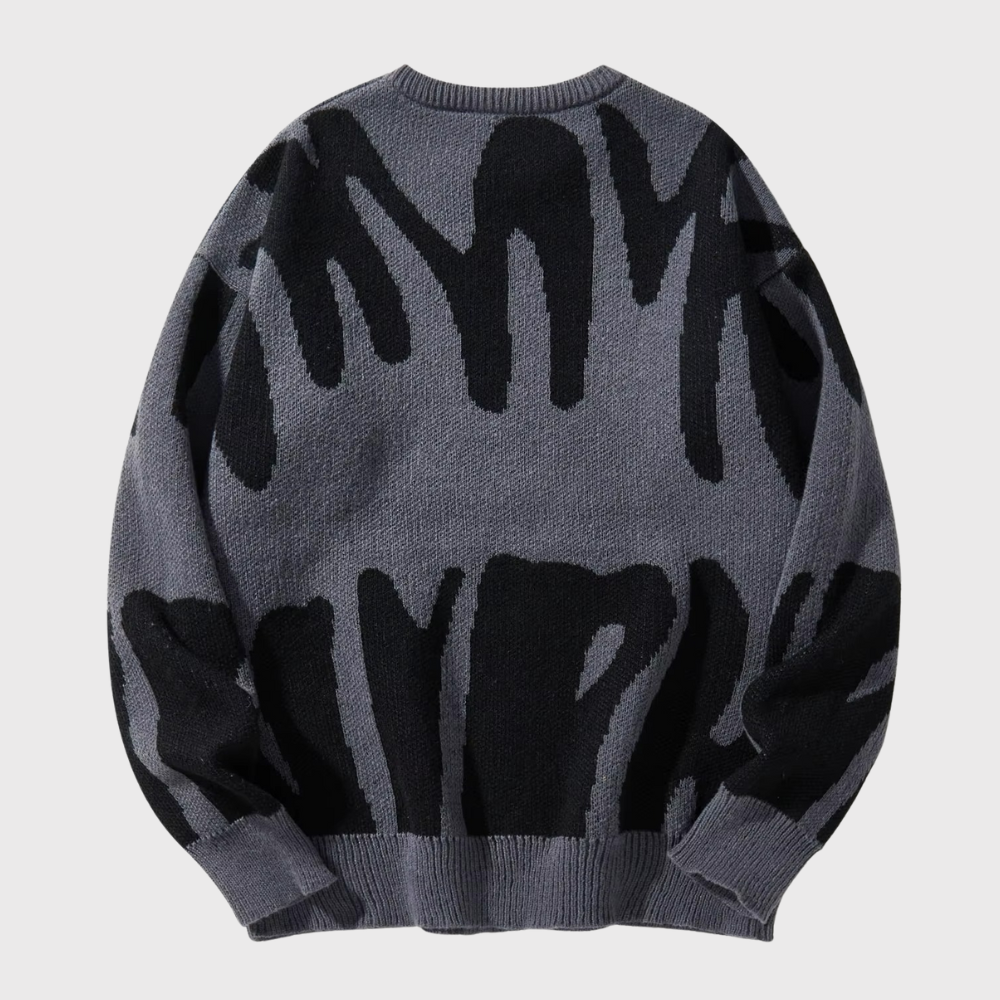 Men’s Irregular Jacquard Pullover Sweater