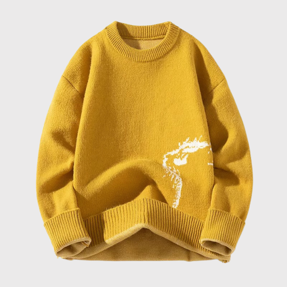 Men’s Cat Pattern Knit Sweater