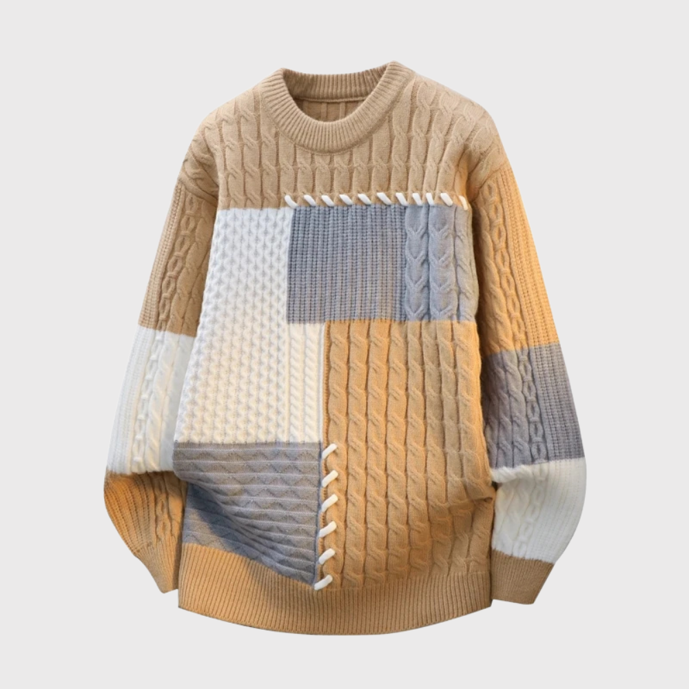 Men’s Patchwork Knitted Sweater
