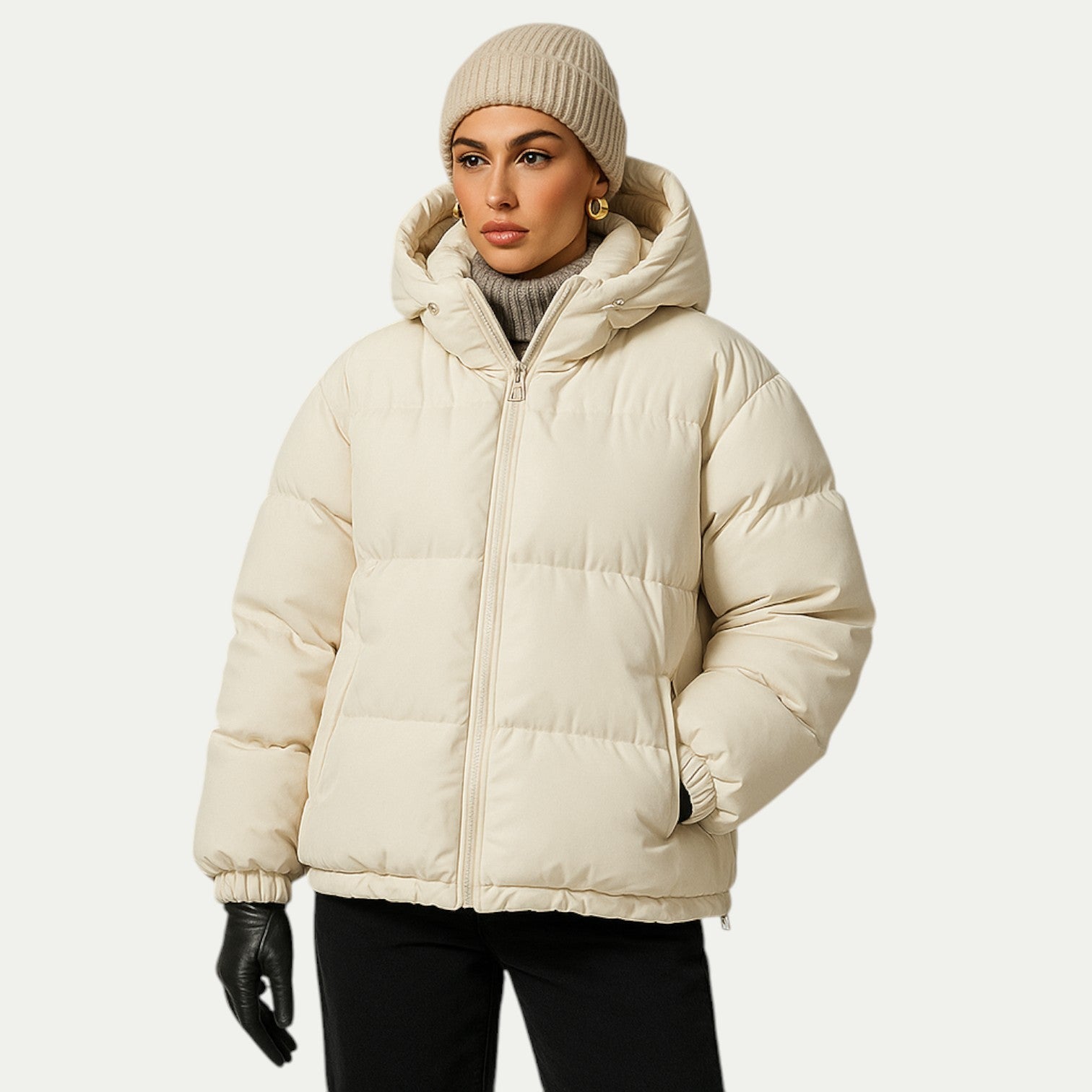 Unisex Waterproof Down Hooded Puffer Winter Fit Parka Jacket