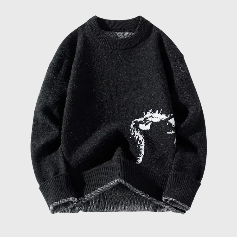 Men’s Cat Pattern Knit Sweater