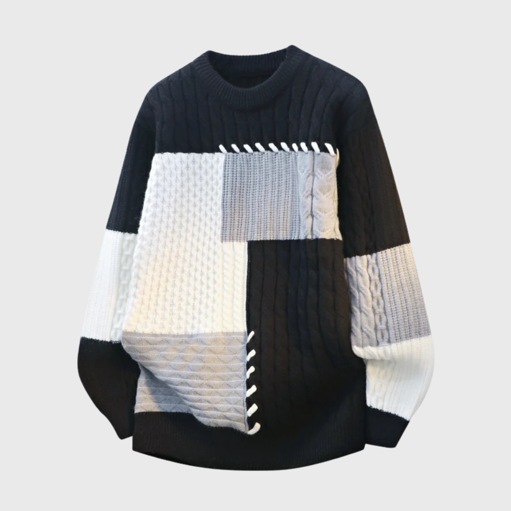Men’s Patchwork Knitted Sweater