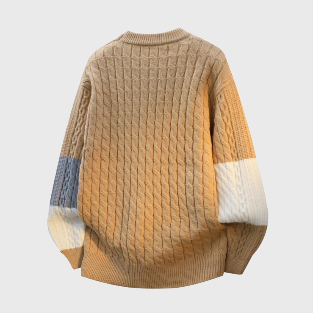 Men’s Patchwork Knitted Sweater
