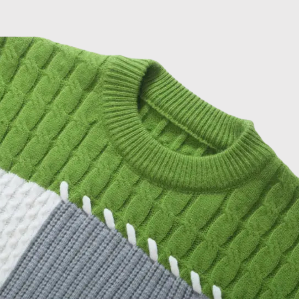 Men’s Patchwork Knitted Sweater